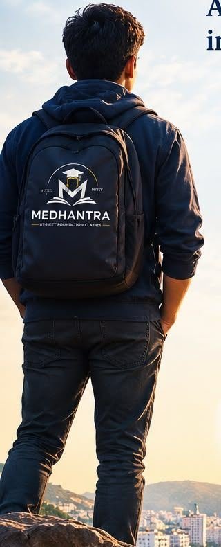 A student in a Medhantra backpack looking out over Visakhapatnam
